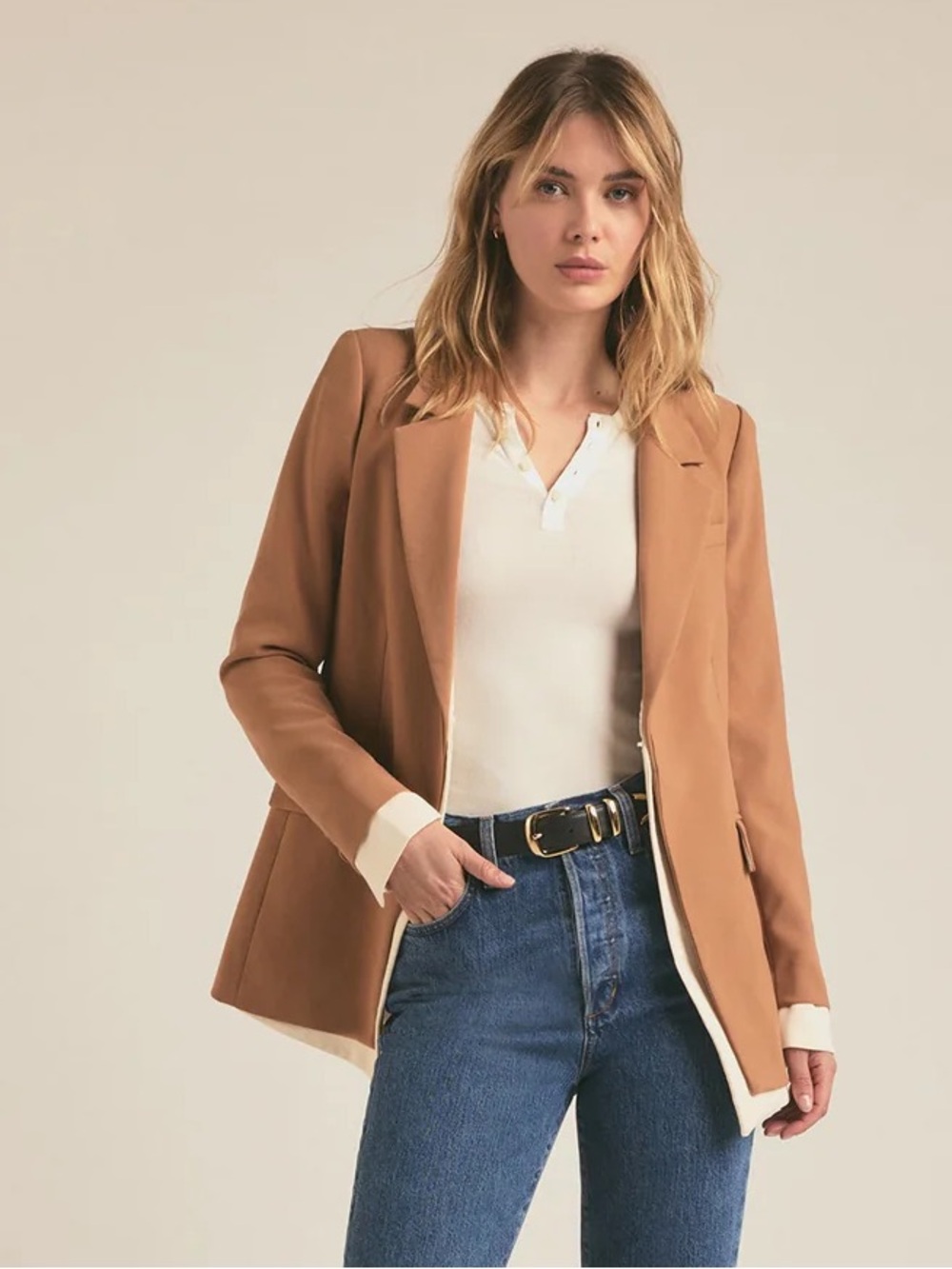 BNWT Favorite Daughter Kelly Blazer Tan